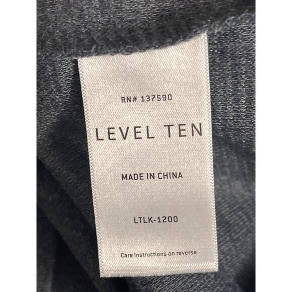 Level Ten Mens Long Sleeve Knit Shirt Navy Grayish Blue Size Small - Picture 7 of 8